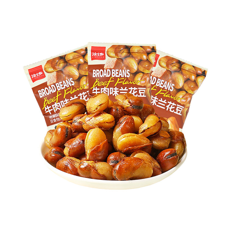 浏乡牛肉味兰花豆香酥蚕豆炒货下酒菜开袋即食休闲追剧解馋小零食
