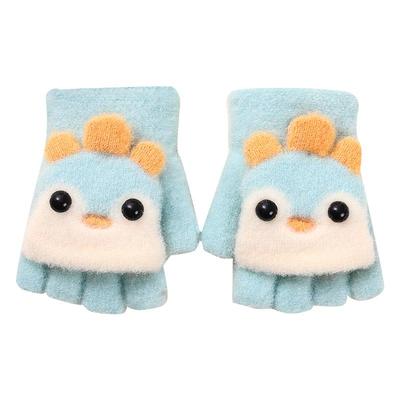 宝宝手套加绒小孩五指翻盖