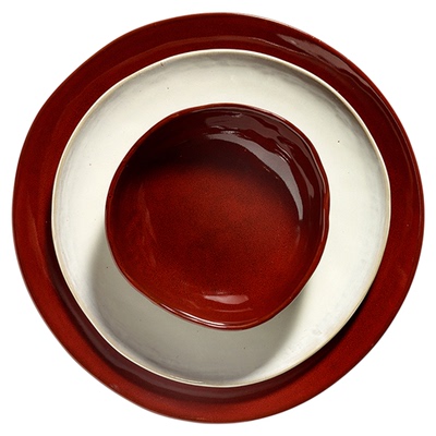 新年红陶瓷餐盘碗碟套装