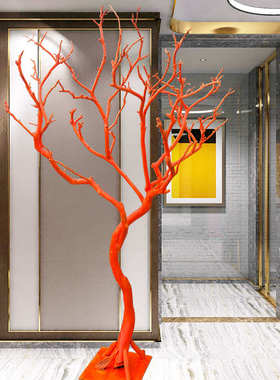 干树枝造景白色许愿树室内庭院造型树枯树装饰树干白树干树枝摄影