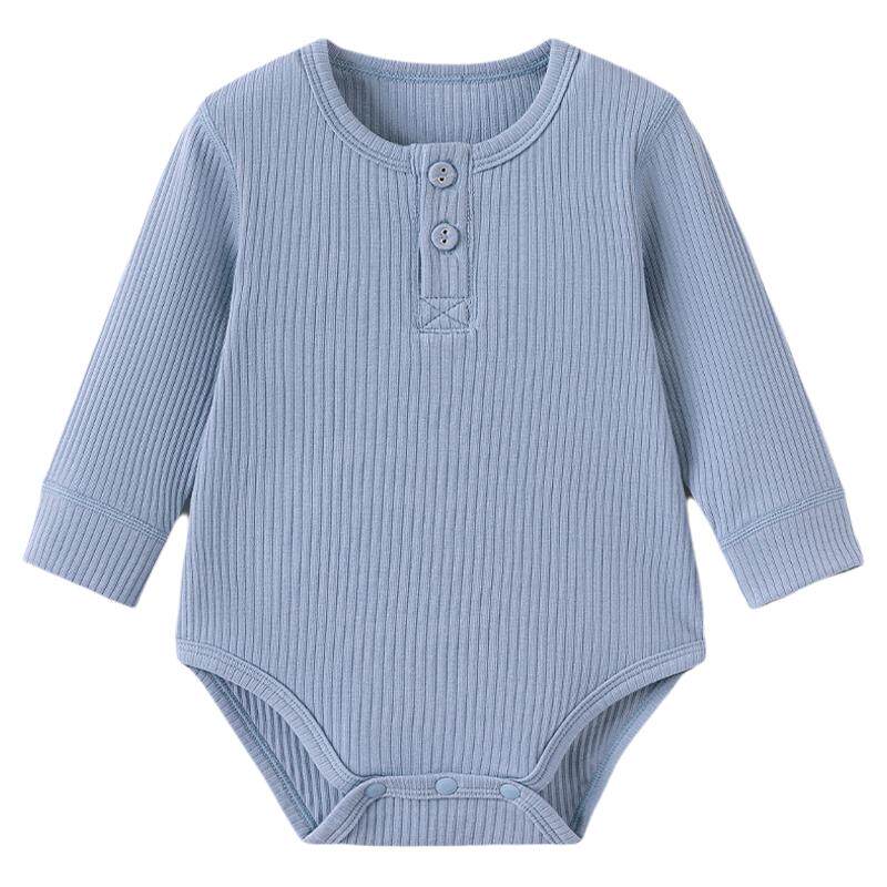 babylove婴儿包屁衣春秋季简约莫代尔棉三角哈衣爬服纯色居家睡衣