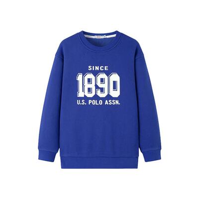 US POLO童装男童加绒卫衣中大童2025春款品牌春季加厚儿童上衣