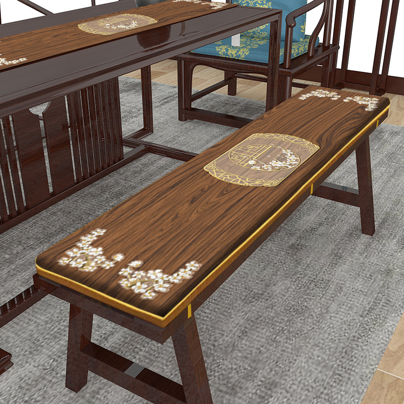 新款长条椅子坐垫中式实木茶桌长凳垫红木家具板凳垫子茶椅垫防滑