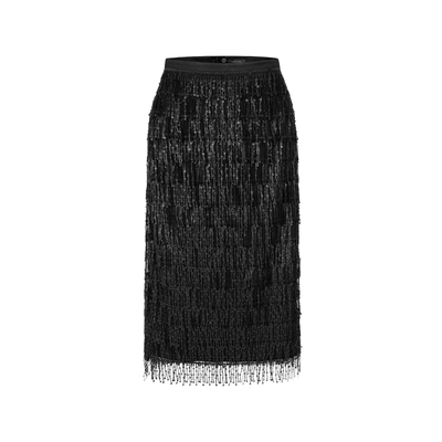 MARYLING流苏小亮片包臀半裙