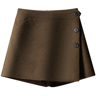 灯芯绒短裙女春秋不规则裙裤2026年新款显瘦a字半身裙高腰短裤裙