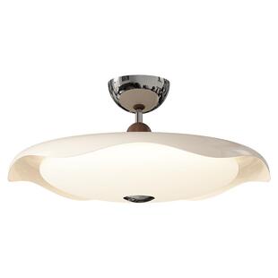 帕莎 卧室吸顶灯 胡桃木中古风餐厅灯法式奶油风创意飞碟灯护眼灯