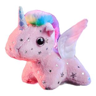 乐吉儿拉绳五彩独角兽公仔摇尾巴彩虹马毛绒挂件摆件生日礼物玩具