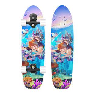 儿童陆地冲浪板6一12刷街成人初学者男路冲免蹬地10一15岁滑板车