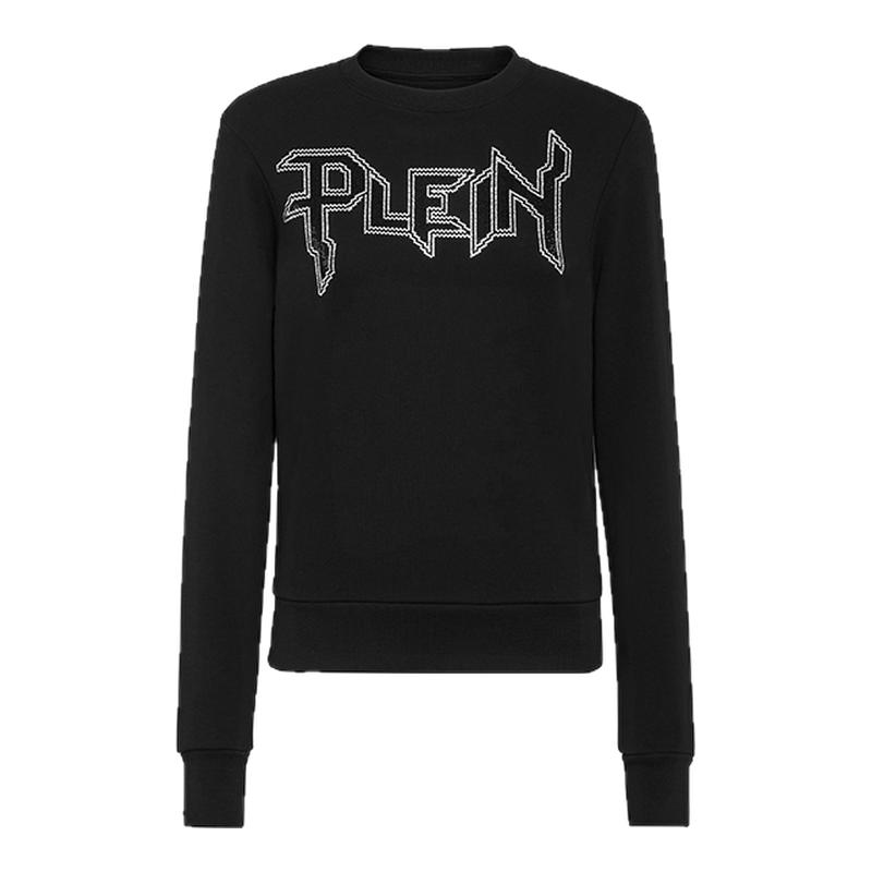 PHILIPP PLEIN 女士PLEIN装饰圆领长袖卫衣