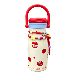 卡通水杯保温杯女新款2025高颜值双饮吸管杯便携上学专用水壶杯子