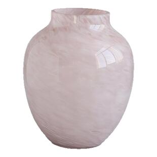 法式中古浅粉玻璃特别好看的花瓶摆件轻奢高档客厅桌面插花装饰品