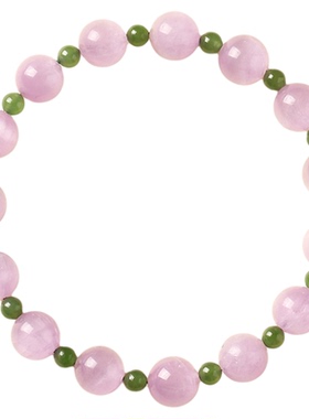 好运珠水晶手串女款天然紫色水晶紫锂辉手链夏天叠戴生日礼物