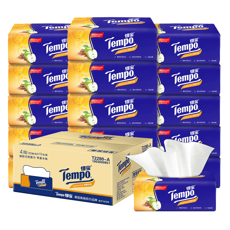 tempo得宝抽纸16包纸巾有香味