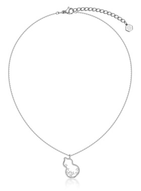 黑鱼岛个性时尚镂空银色葫芦项链