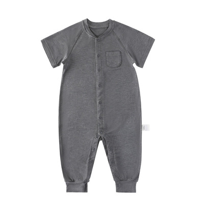 婴儿长袖连体衣儿童竹纤维空调服