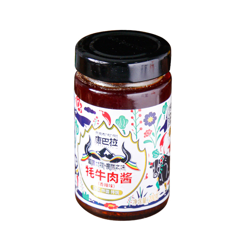 康巴拉正宗牦牛肉酱香辣拌饭酱下饭酱辣椒酱调味品辣酱甘孜特产