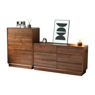 缅甸柚木斗柜客厅靠墙抽屉立柜收纳储物斗会柜子六斗橱实木五斗柜