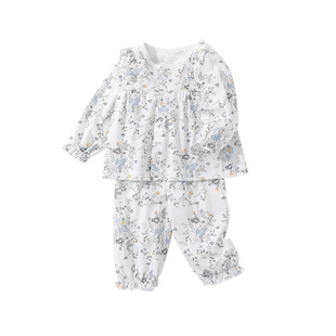 女孩春天长袖开衫空调服套装儿童睡衣女童春秋款女宝宝家居服纯棉