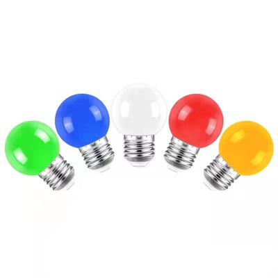 led彩色灯泡b22卡口e27螺口七彩装饰黄绿蓝粉橙紫红色节能小灯泡