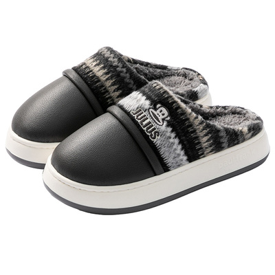 大嘴猴冬季防水居家男士棉拖鞋