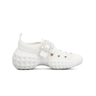 【礼物】Roger Vivier/RV女鞋Viv Run饰扣织物厚底增高休闲鞋