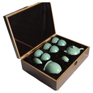 青瓷龙泉高端哥窑冰裂纹功夫茶具套装陶瓷茶壶家用泡茶器茶杯送礼