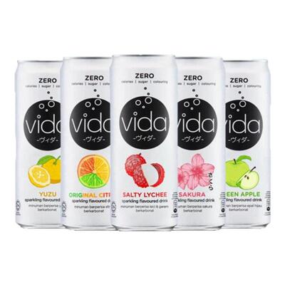 进口vida气泡水0糖0脂0卡饮料