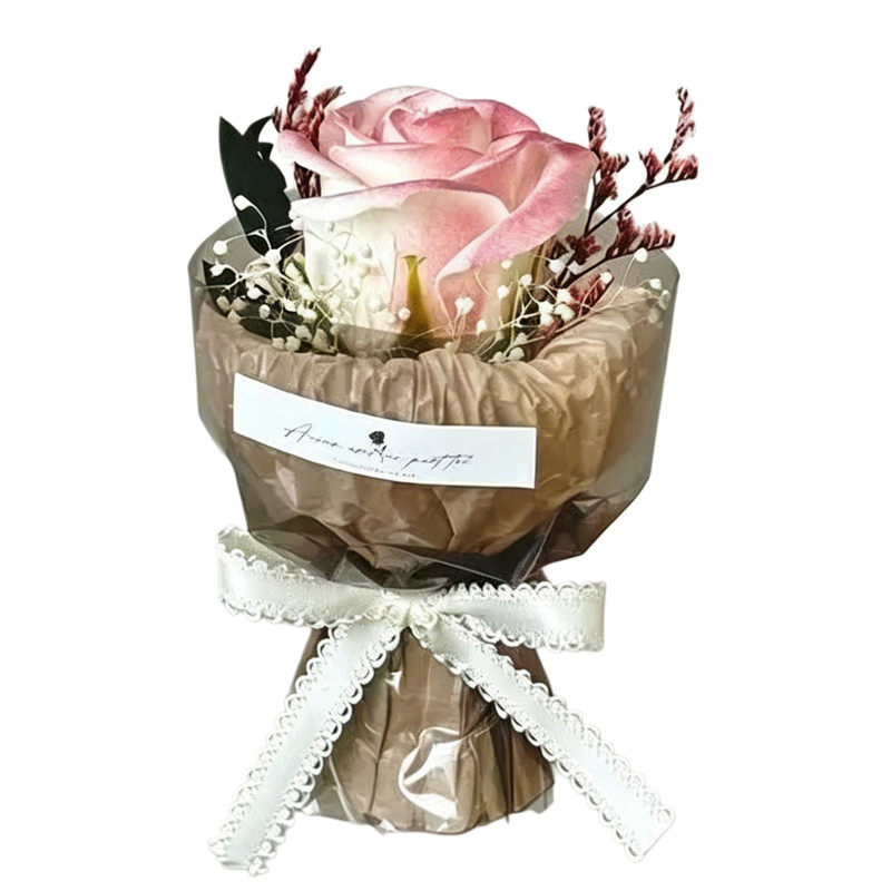 迷你玫瑰香皂花束仿真永生花