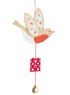 婚房飘窗布置喜鹊小挂件喜字装饰