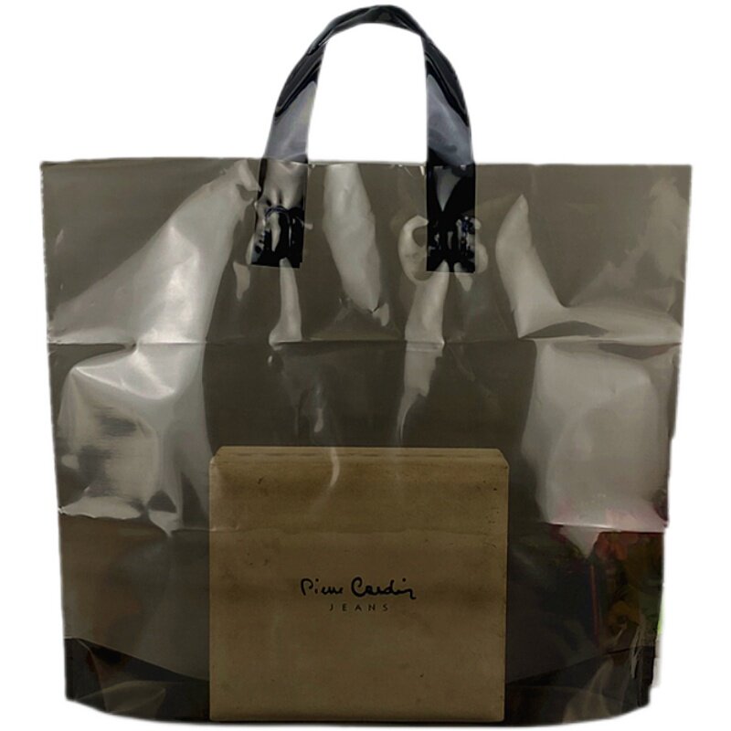 新款加厚透明黑色塑料手提袋服装店包装购物袋定做礼品袋子化妆品
