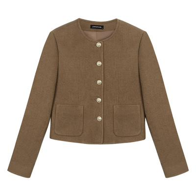 圆领小香外套温柔短款开衫上衣