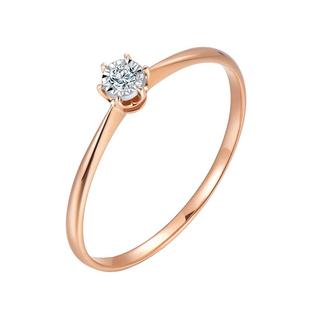 莱绅通灵 冠冕四六爪钻石戒指 18K金订求婚钻戒简约独钻 圣诞礼物