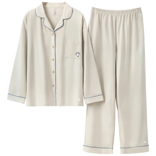 有内情侣睡衣女纯棉抗菌防螨2025新秋冬熊猫A类男长袖家居服套装