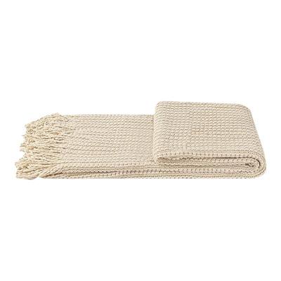 ELINLONYAIN卡其色针织流苏搭毯