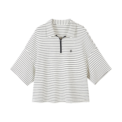 有兰polo领半开襟上衣