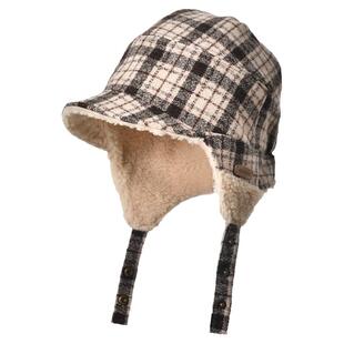 卡蒙全绵羊毛护耳飞行帽女冬加绒加厚雷锋帽户外滑雪双面戴鸭舌帽