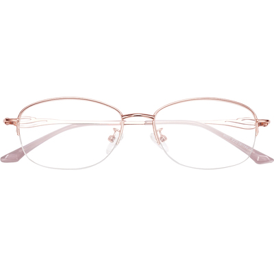 超轻半框眼镜女近视可配度数