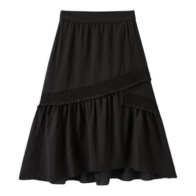 太平鸟女装秋季新款抽皱长裙A1GFD2C01