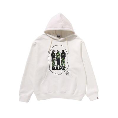 迷彩猿人印花图案连帽卫衣