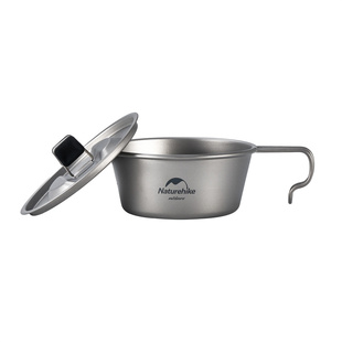 Naturehike挪客乐风雪纯钛拉碗户外便携露营野餐餐具带盖钛碗餐碗