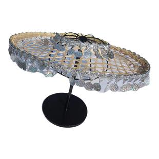 竹编跳舞表演斗笠帽成人广场舞道具帽儿童舞台演出亮片傣族舞蹈帽