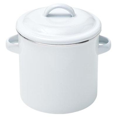 霜山双耳带盖珐琅储存罐