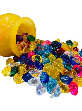 彩色水晶元宝招财开业礼品七彩色小元宝供曼扎供佛聚宝盆水晶摆件