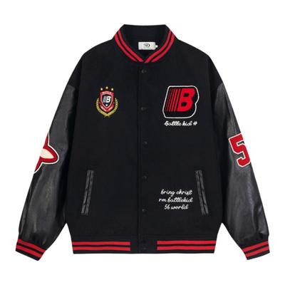 复古徽章字母印花潮牌棒球服外套