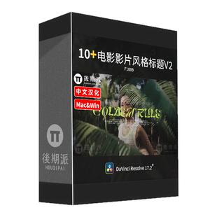 达芬奇高端字幕好莱坞风格电影片名谷物DaVinci Resolve标题插件