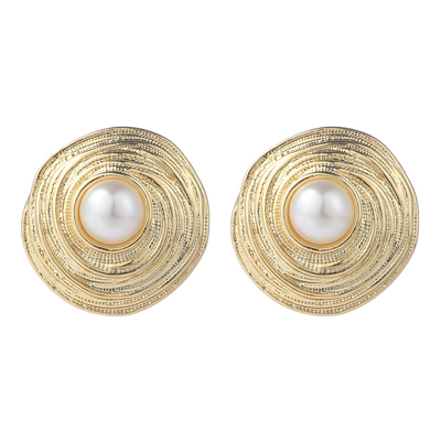 showdigu金属珍珠耳环