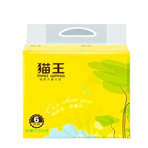 猫王抽纸原木4层加厚婴儿面巾纸餐巾纸擦手纸18包家用软抽实惠装