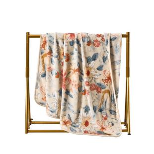 富安娜毛毯法兰绒毛毯宿舍印花毯子盖毯沙发午休毯空调毯子毛巾被