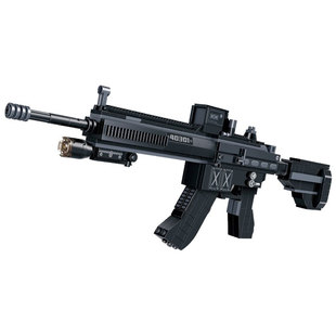 古迪积木M416突击步枪入门积木拼搭益智狙击枪AWM轻机枪男孩玩具