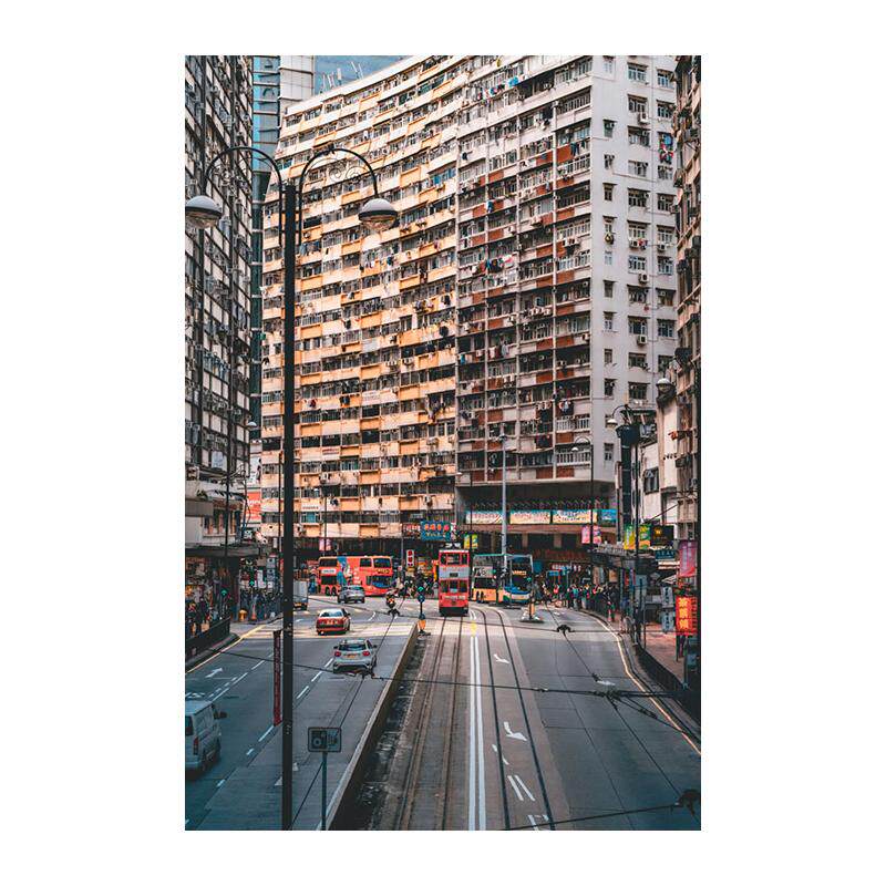 客厅香港街景装饰画维多利亚港